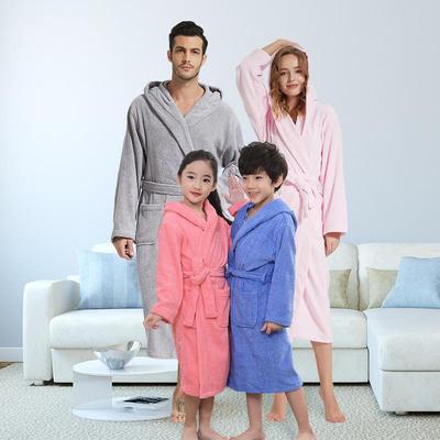 Bademantel mit Kapuze aus reiner Baumwolle - Dickes, saugfähiges Frotteematerial für Kinder und Erwachsene, Perfekt für Herbst und Winter