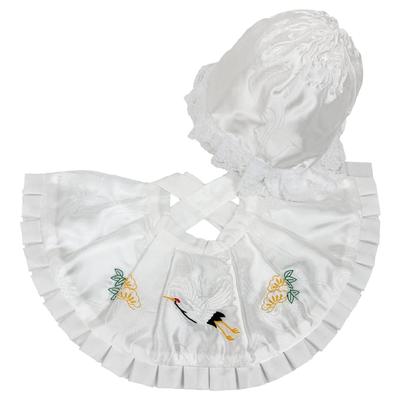 Kimono Shrine Visit Baby First Made In Girls [Kyoto Yuzen] Bib, Hat, Accessories, 2-piece Set, Clothes, Wear, Formalin-free, Japan, White, Boys,
