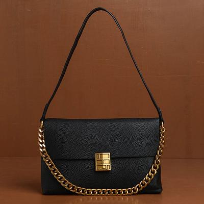 Genuine Leather Women's Bag Autumn/winter New Simple Retro Shoulder Satchel Large Capacity Crossbody Chain Bag