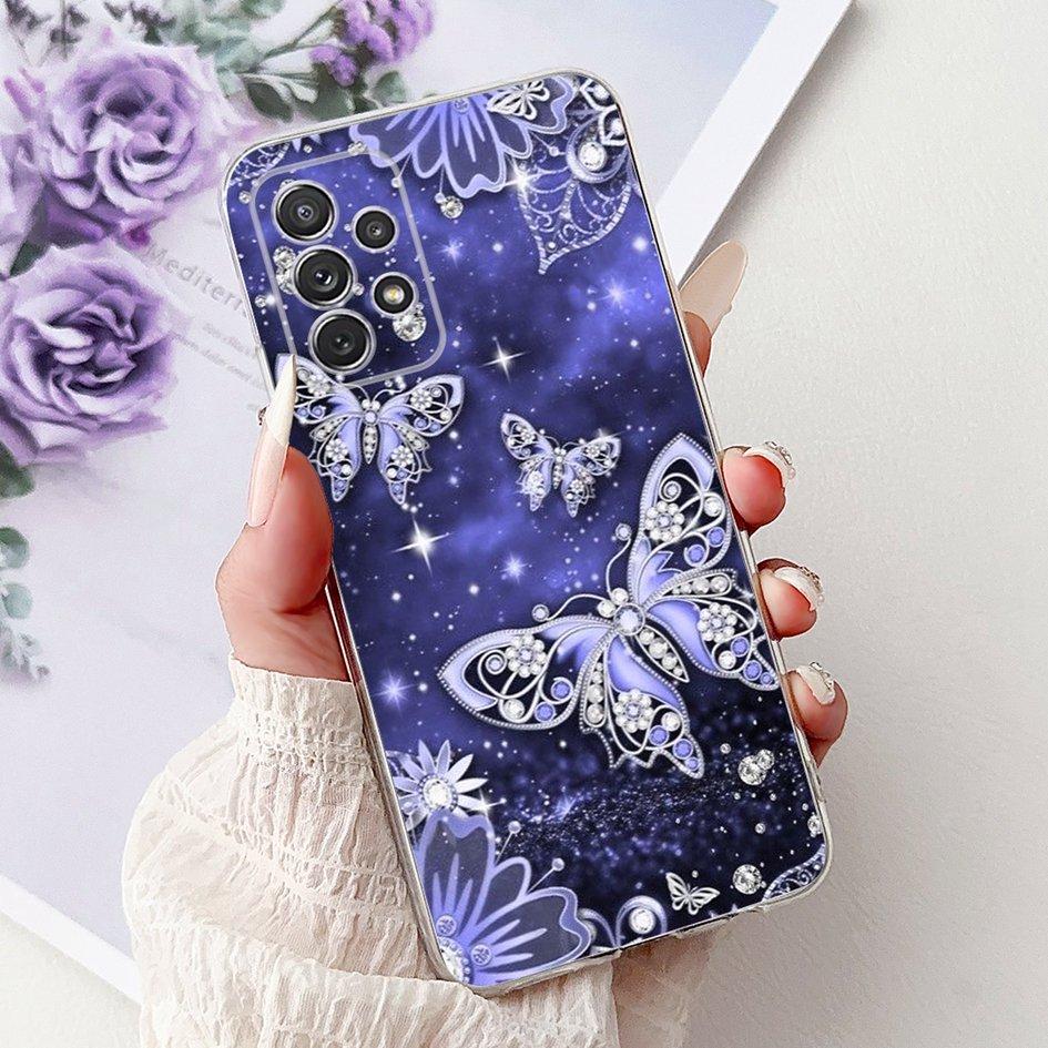 For Samsung Galaxy A52 Case SM-A525F Cover New Stylish Flower Butterfly Soft Silicone Phone Cases For Samsung A72 A52s 5G Fundas