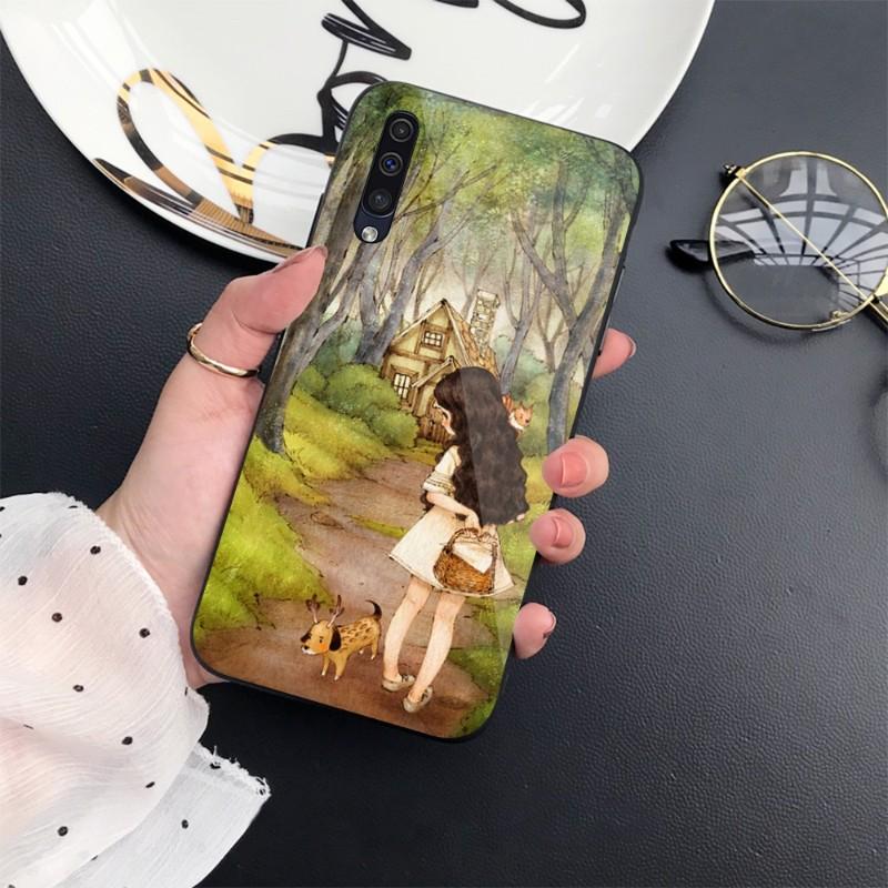 Dziennik Leśnej Dziewczyny Etui na Telefon Dla Samunga A32 A51 A52 NOTE 10 20 S10 S20 S21 S22 Pro Ultra Czarne PC Szkło Pokrowiec na Telefon