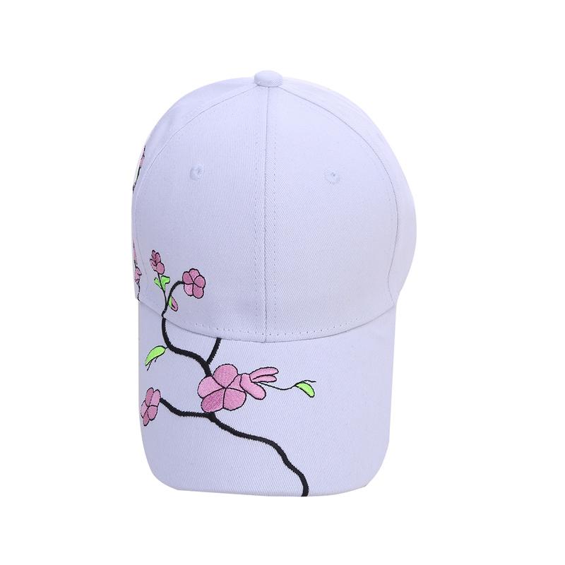 Baseballmütze mit Pfirsichblütenstickerei für den Sommer im koreanischen Stil für Damen, Freizeitmütze mit Entenzunge, Sonnenschutzkappe, Sonnenschirmhut