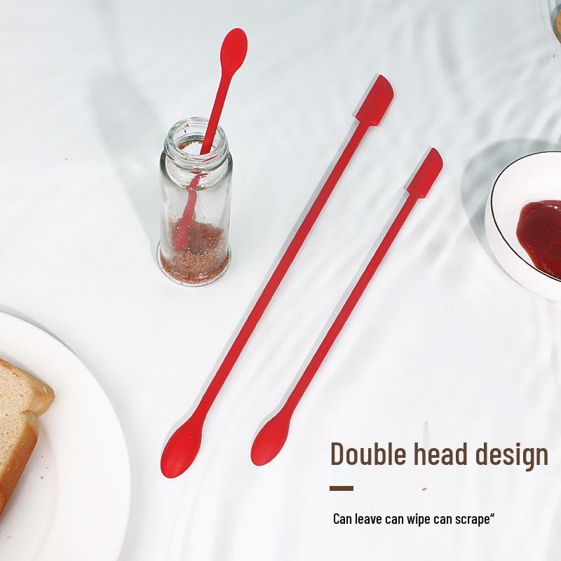 Reçel ve Kozmetik Kazıma İçin 3 Parçalı Mini Silikon Çift Taraflı Spatula Seti