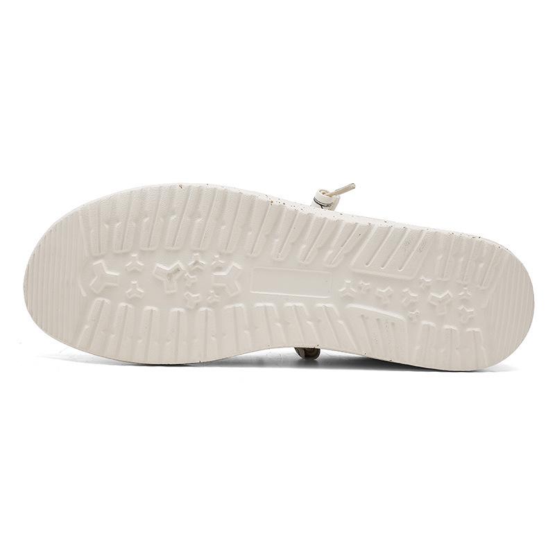 Men's Large Casual Korean Style Loafers - Breathable Light Canvas Slip-Ons