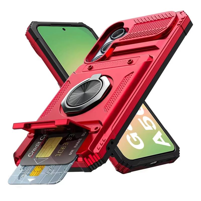 Magnetic Rotated Ring Kickstand Phone Cases For Samsung Galaxy A56 A36 A16 A55 A35 A15 A14 5G A26 Case Shockproof Wallet Cover