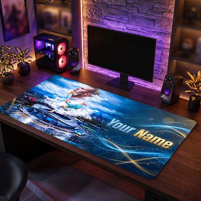Erling Haaland Benutzerdefinierte Große Mauspads, Personalisierter Name Textdruck, Fußball Logo Rutschfeste Schreibtischmatte Gaming-Geschenk