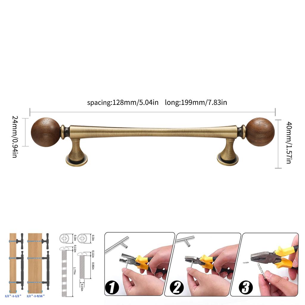 Wardrobe Door Handle Kitchen Door Knobs for Cabinets Knobs Wood Cabinet Knobs Nature Style Wooden Cabinet Handle
