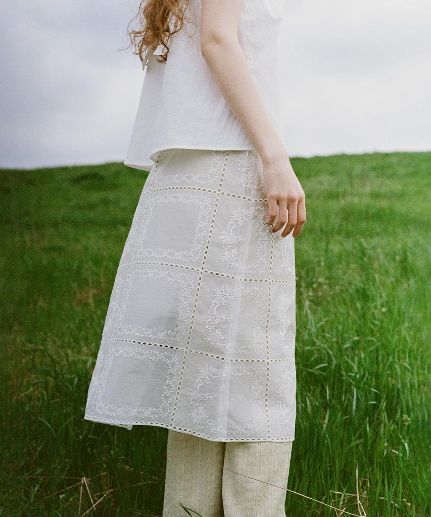 Leuba Lace Layered Skirt - Ivory