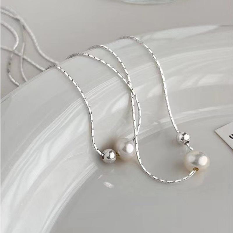 2023 High-End 925 Sterling Silver Pearl Clavicle Necklace - Light Luxury Niche Design