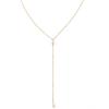 Adjustable Faux Pearl 14K Gold Y-Shaped Pendant Necklace - Hypoallergenic Stainless Steel Choker