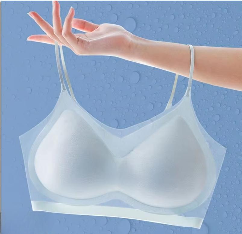Women's Ultra-Thin Breathable Ice Silk Halter Bralette - Seamless Back Wrap Bra for Small Chest Lift & Support Lightweight Comfort