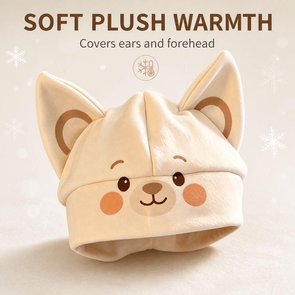 Foldover Cuff Cat Ear Beanie Hat Soft Plush Winter Skull Cap Gifts Plush Winter Hat Daily Outfits