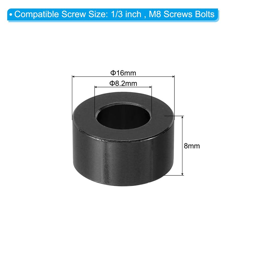 PATIKIL M8 Aluminum Spacers Set of 4 Metal Spacers Aluminum 8.2mm ID X 16mm