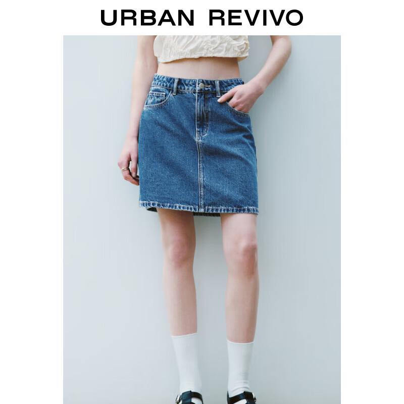 Женская ретро-мини-юбка из стираного денима UR S