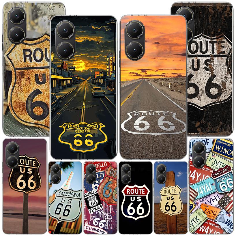 America Route 66 Phone Case For Xiaomi Poco X7 X6 X5 Pro F7 Ultra Redmi 15C 15 13C 13 12C 12 10 10A 10C 9 9A 9C 9T Cover Poco X7
