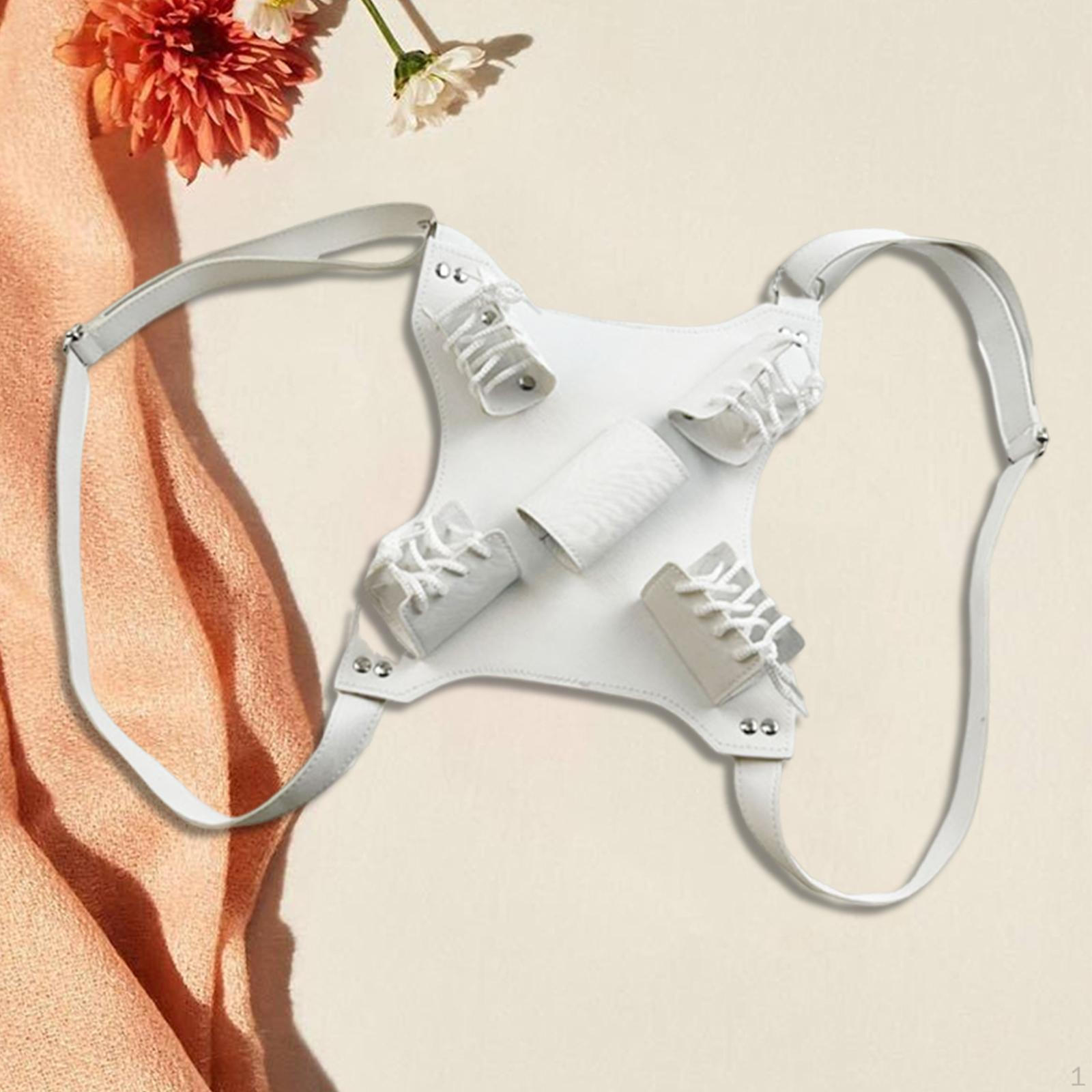 

Двойной ремень для ножей для детей, косплей, регулируемый ремень, ножны из искусственной кожи белый