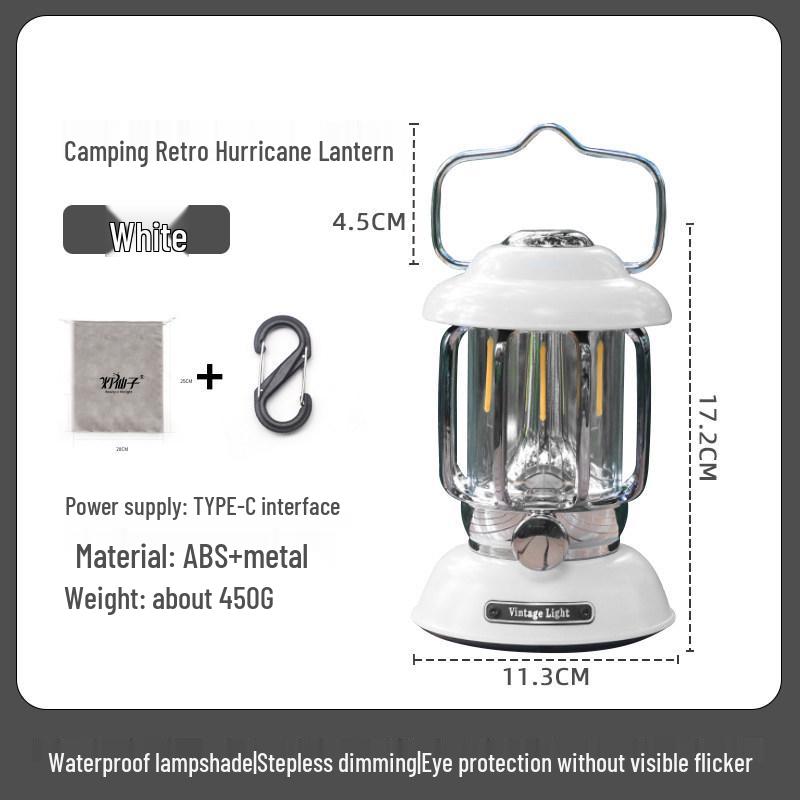 Rechargeable Retro Camping Lantern with Kerosene and Super Long Battery Life