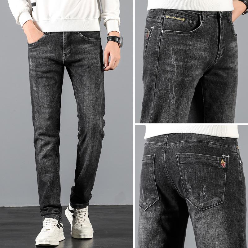 

Мужские узкие прямые джинсы - новый повседневный стиль весна/осень 31