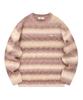 FALLETT [22Fw] Farbverlauf-Streifen-Strickware Rosa