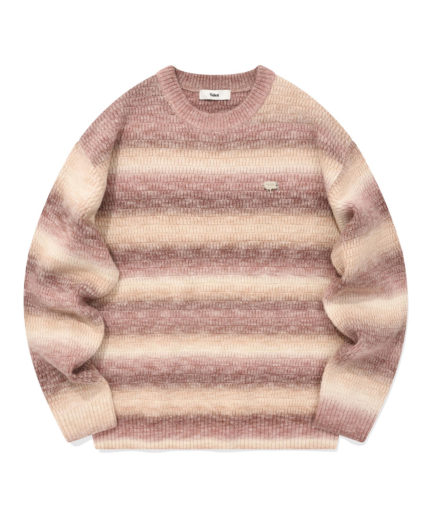 Pallet [22Fw] Gradient Stripe Knit Pink Pink/L