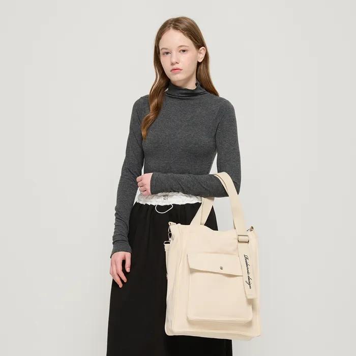 [Worn by Noh Jeong-eui, Hwang In-yeop, Yeo Ju-ha] New Achu Canvas Shoulder Crossbody Bag (Ivory)