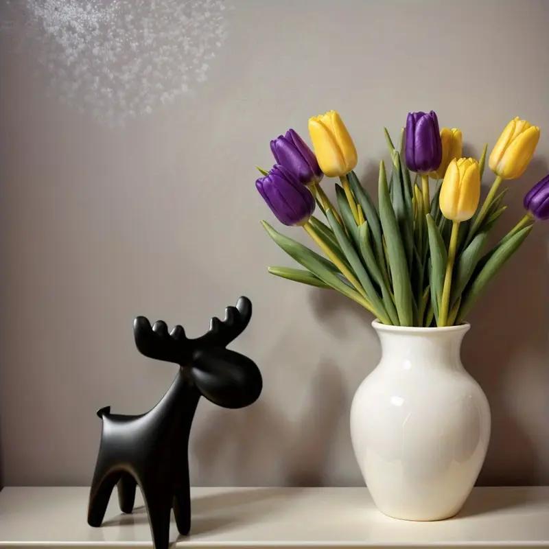 Minimalist White Deer Figurine - Plastic Stag Decor for Home, Christmas Tree, Shelf, Wedding Gift Idea