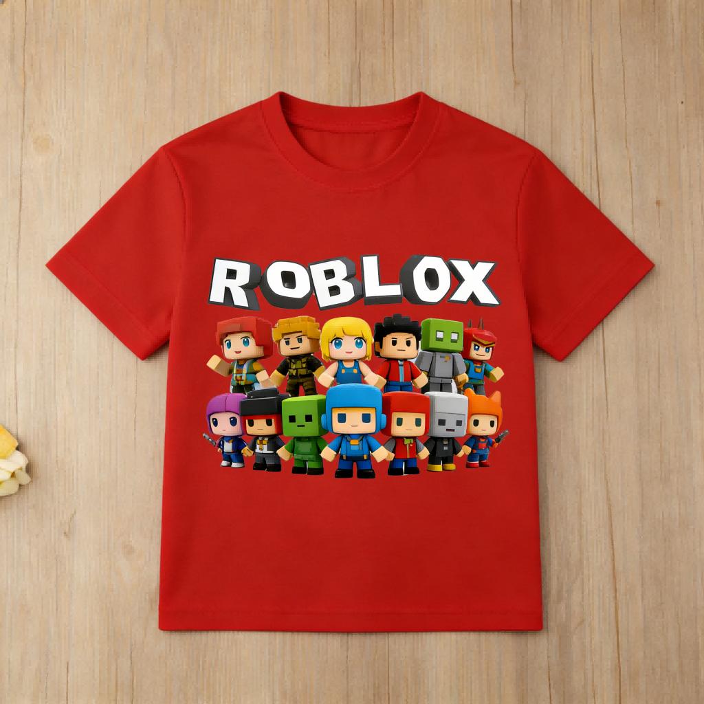 Roblox TShirt Boys Girls Short Sleeve Casual Tee Breathable Soft Cotton Top Game Fans Clothing for Daily Play Birthday Party