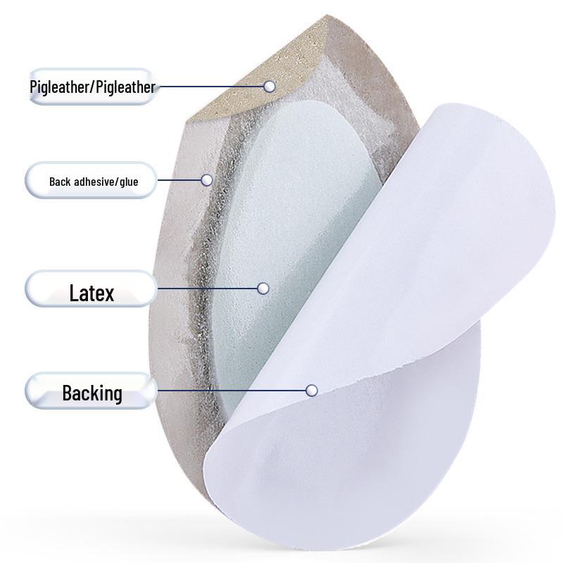Leather Latex Self-Adhesive Heel Pad for Sandals and High Heels - Soft, Anti-Abrasion, Shock-Absorbing, Breathable, Sweat-Absorbing.