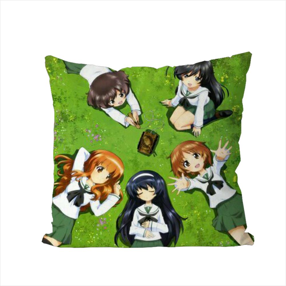 

GGIRLS Und PANZER Pillow Case For Car Sofa Decorative Home Doublesided Print Plush Square Throw Pillow Cushion Cover 30x30cm