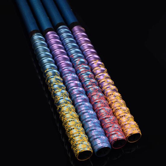 4.6ft Grip Winding Strap Trendy Pattern Lengthened Elastic Flexible Sweat Absorption Anti-skid Multicolor Gradient Color Fishing Pole Wrap