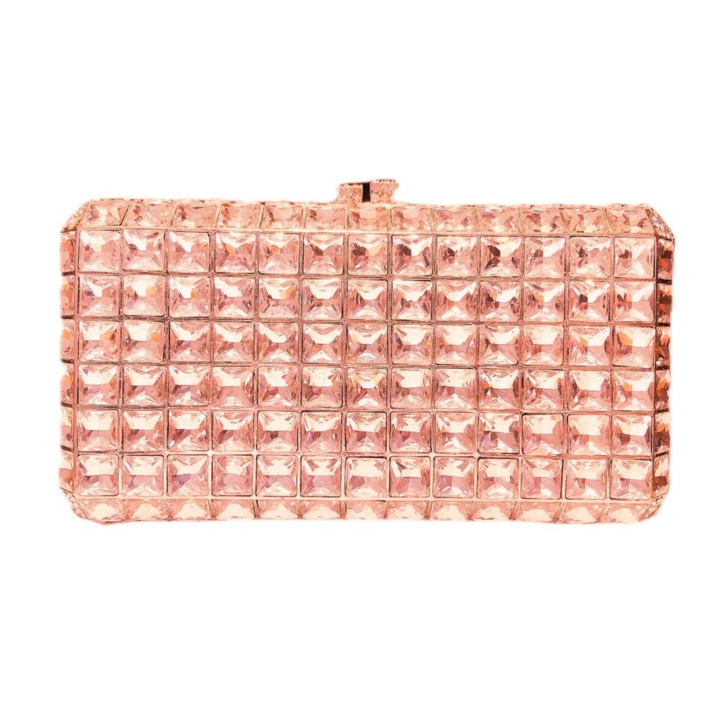 Women Purple Crystal Clutch Purse Stones Evening Bags Hollow Out Wedding Party Clutches Bags Lady Shoulder Bags Handbag
