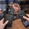 Armored Case for Samsung Galaxy S24, Camera Slide Card Slot, Black