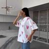 American Retro 100% Cotton Heart Embroidery T-Shirt
