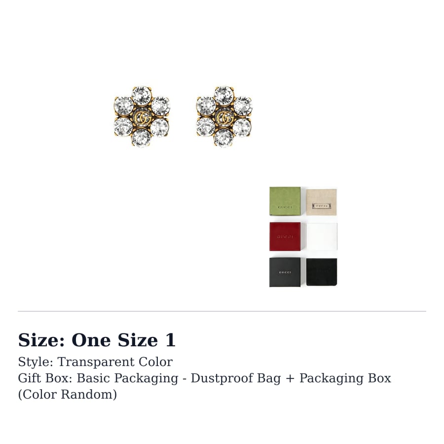 GUCCI Artificial Crystal, Metal Earrings Unisex Gold 645685-J1D50-8062
