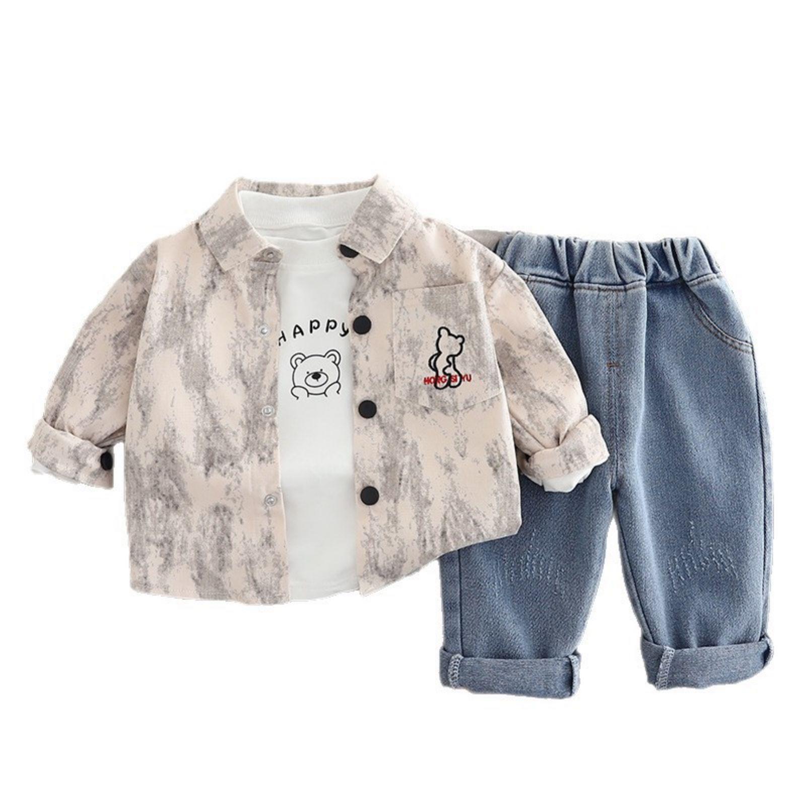 

Детский повседневный комплект с длинным рукавом, удобные наряды для повседневной носки 110 хаки