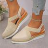 Large Size 22 Beautiful Wedge Heel Sandals Hemp Rope Wedge Heel Thick Sole Pointed Head Bag Head Sandals