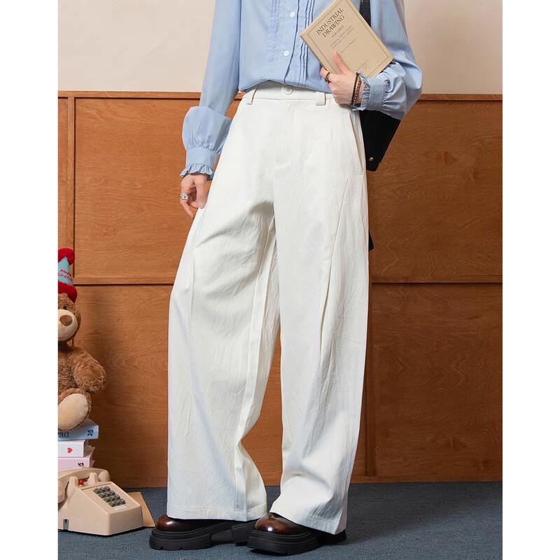 ET BOITE Women's Elastic Waist Wide-Leg Casual Pants