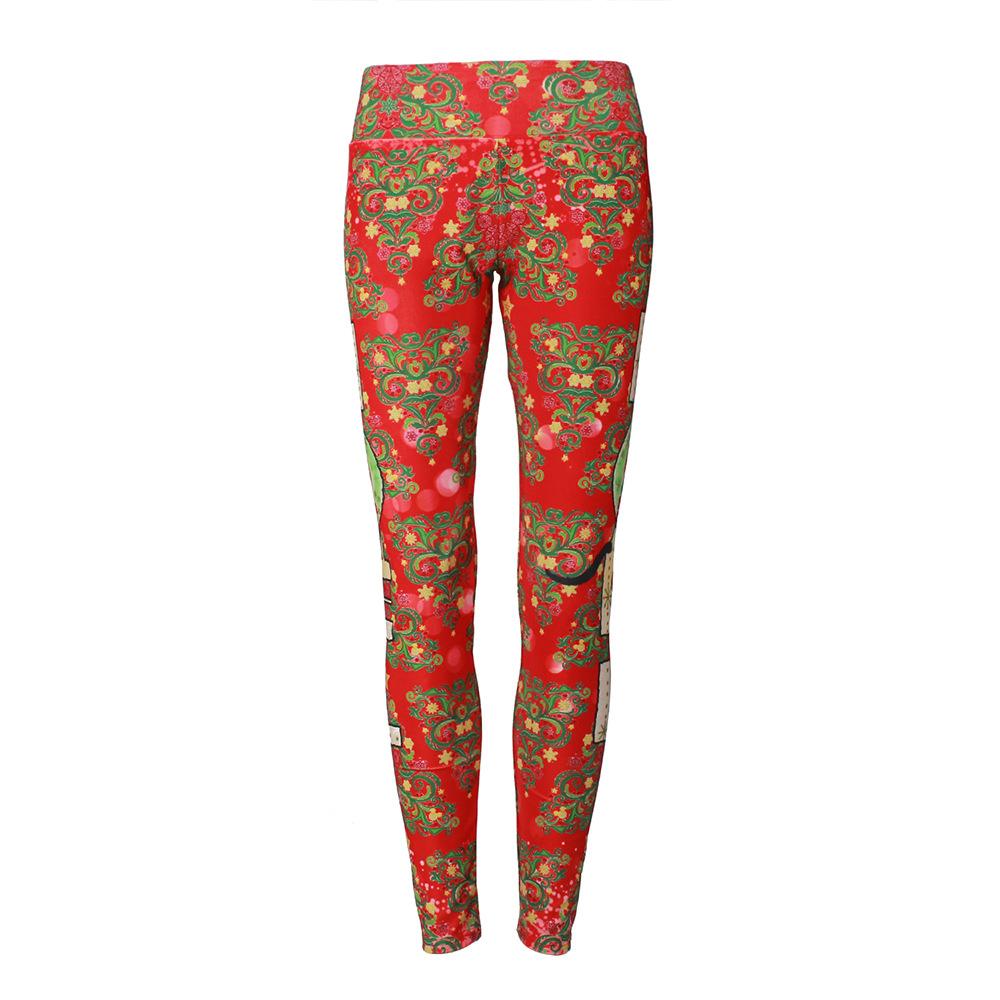 European and American women's clothing Christmas women's print sports fitness yoga sports leggings