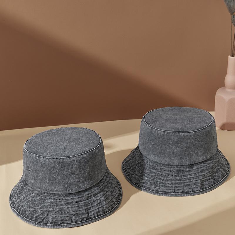 New Retro Denim Fisherman Hat Men and Women Fashion Short-brimmed Harajuku Literary All-match Cotton Luxury Panama Bucket Hat