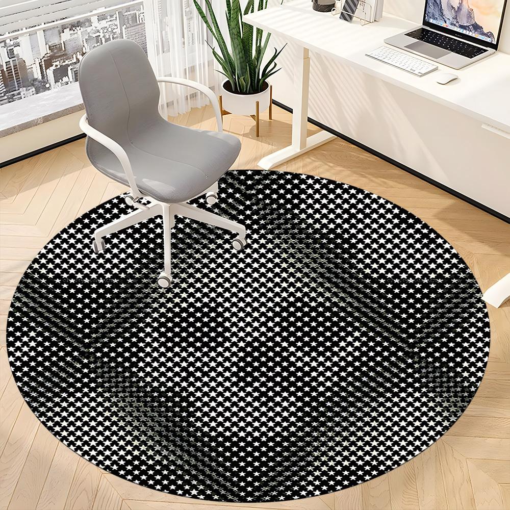 1pc Skull Pattern Carpet, Round Non Slip Durable Large Size Office Carpet, Suitable for Office
