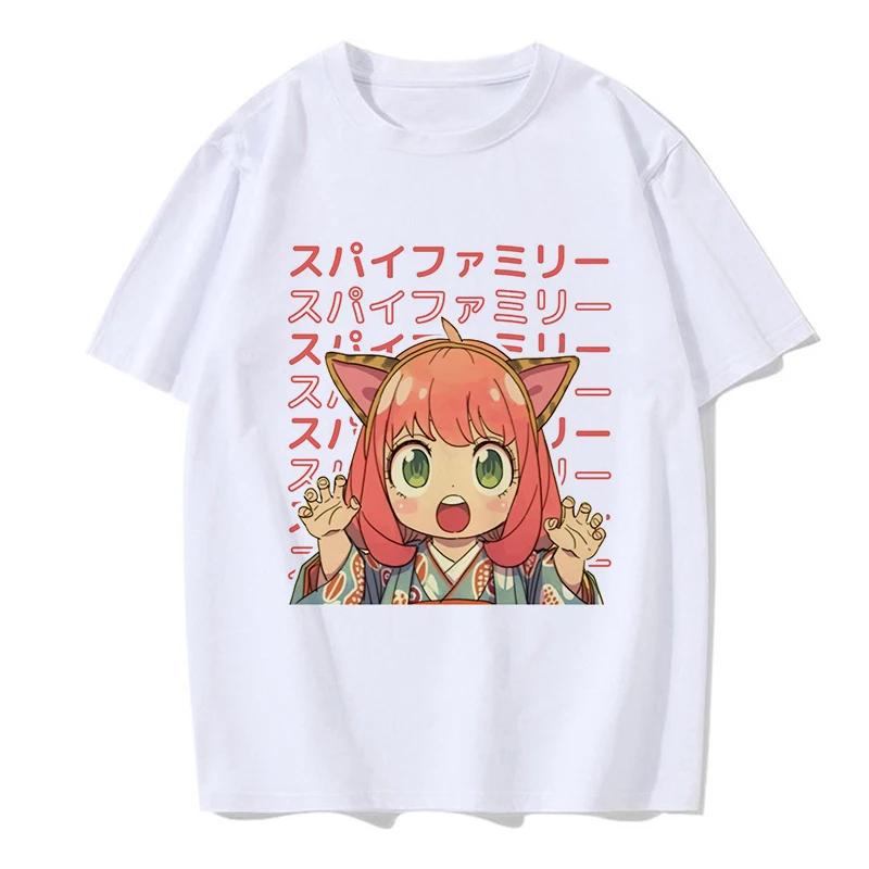 Y2k Shirt Anya Forger spy x family Anime T Shirt Kawaii Cartoon Mens/Women Tops Harajuku Unisex Fashion Streetwear Manga Tshirt