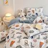 Winter milk velvet printed four-piece set, thickened and warm milk velvet set, double-sided velvet bed sheet and quilt cover