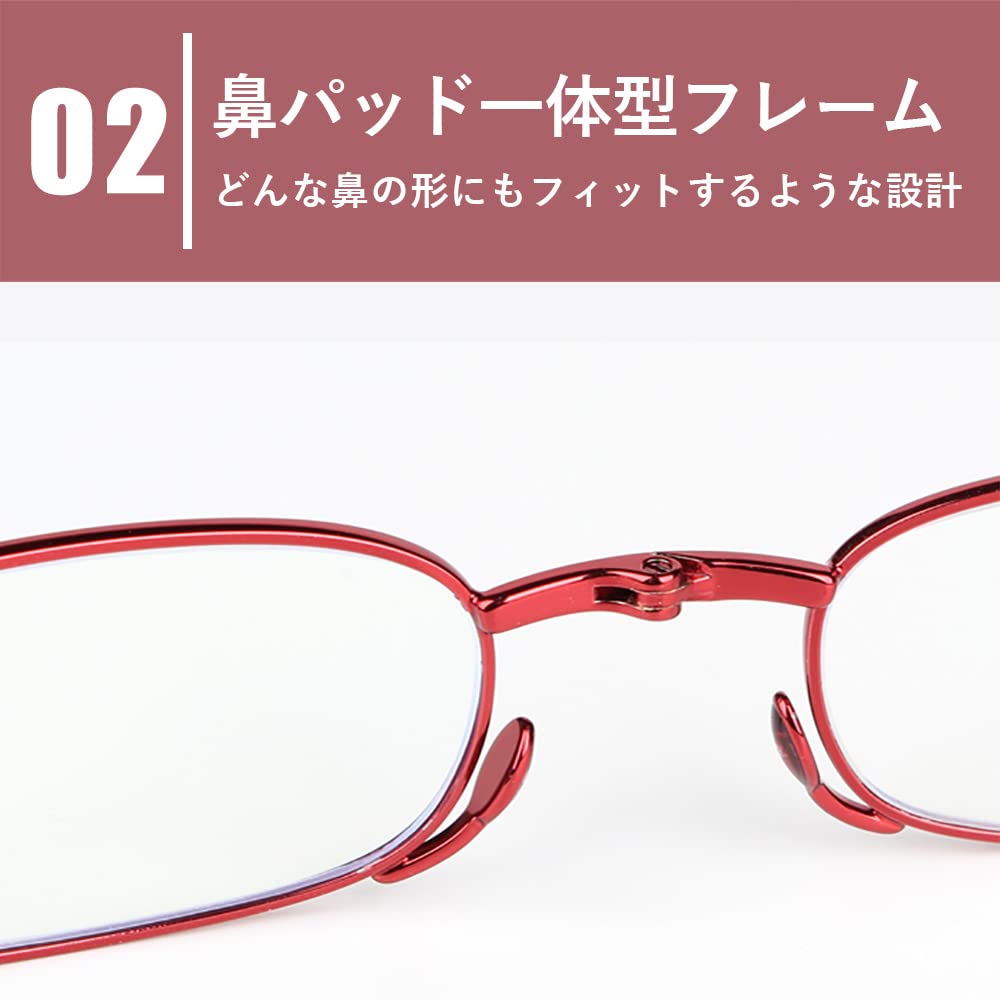 Reading Blue Light Senior 1000 Frequency Check PC Glasses oritatami [UniVison] Glasses, Compact, Cut, Glasses, Foldable, Yen, Stylish, Women's, Chart,