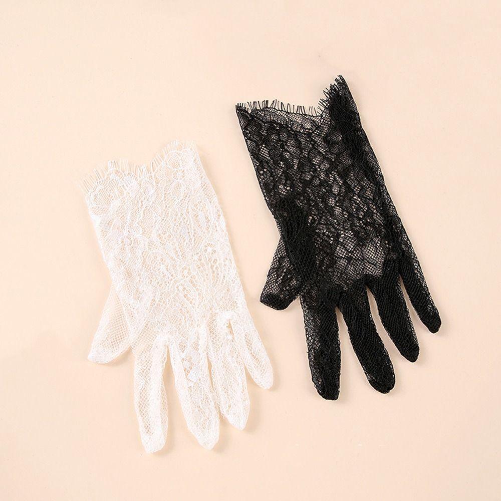 1Pairs Breathable Women Lace Gloves Mesh Bridal Gown Mittens New Dance Gloves Clothing Accessories