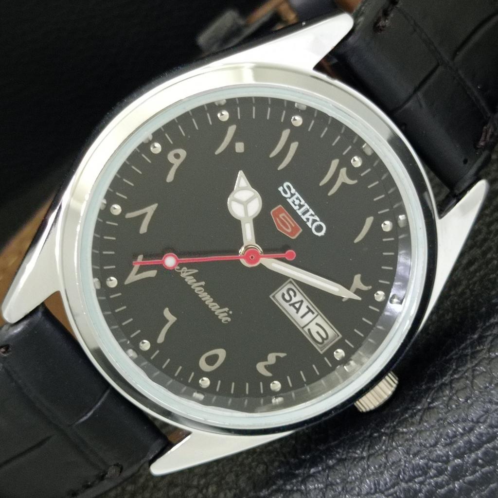 

REFURBISHED VINTAGE SEIKO 5 AUTOMATIC 6309A JAPAN MENS BLACK WATCH a441191-4 Sk-a441191