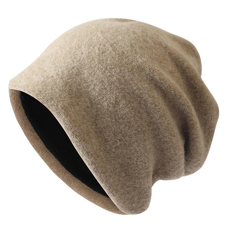 Stacking hat outdoor winter warm cover cold hat solid color wool thickened cycling windproof bag head hat confinement hat