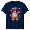 Dog Hearts Bubblegum Valentines Day Graphic Tee Unisexs Unisexs Unisex Top