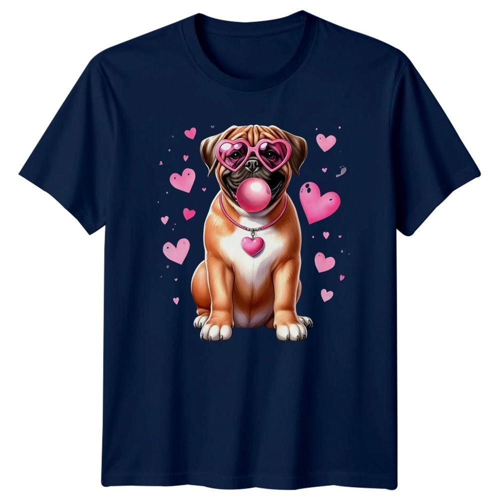 Dog Hearts Bubblegum Valentines Day Graphic Tee Unisexs Unisexs Unisex Top