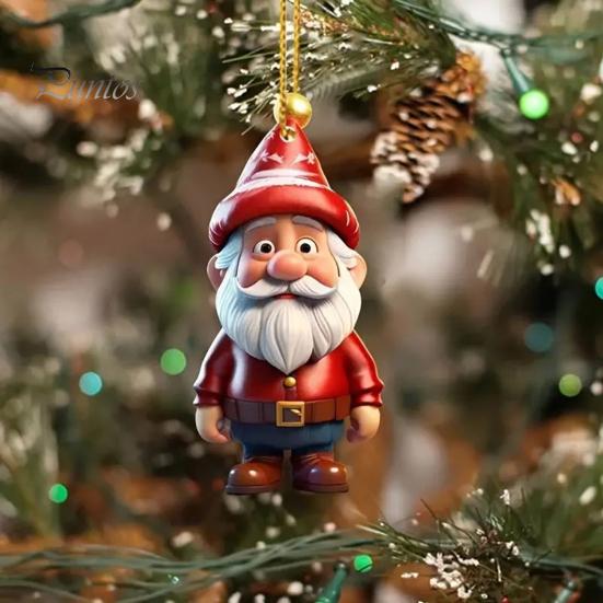 Christmas Ornaments Cartoon Snowman/Santa Xmas Tree Hanging Decoration Holiday Acrylic Decor for Christmas Valentine's Day Winter Party Supplies