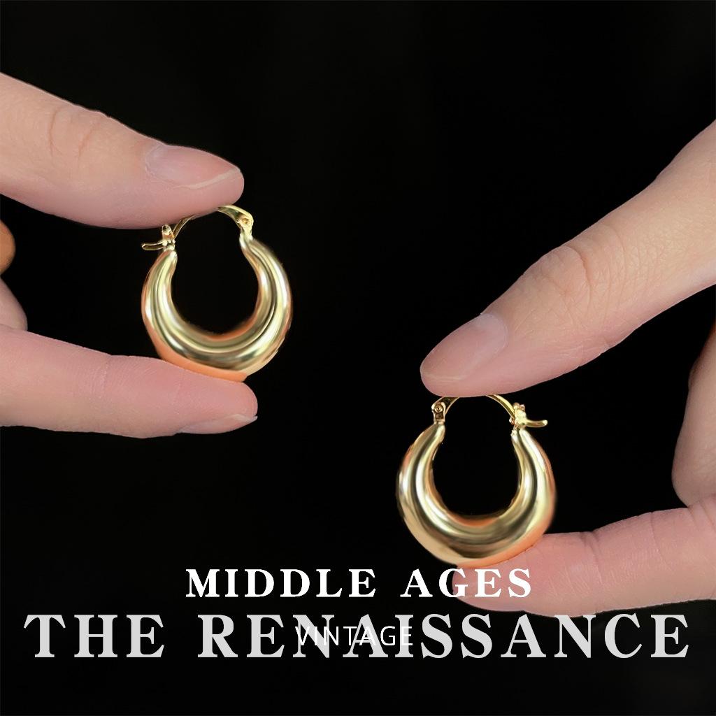 Light glossy metal exaggerated retro style earrings earrings simple earrings